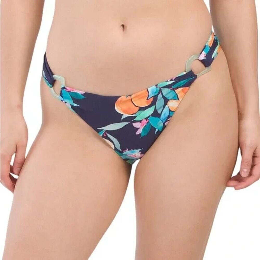 Sunshine 79 Side Peaches High Cut Bikini Bottom Tropical Print Women’s 8